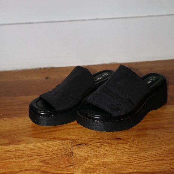Vintage Platform Open Toe Mules - Women's 6 - Picture 1 of 7